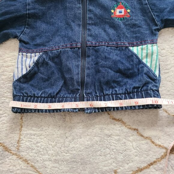 Vintage Buster Brown Bomber Denim Jacket 12M USA Nautical Sailboat Patchwork - Picture 10 of 10